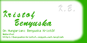 kristof benyuska business card